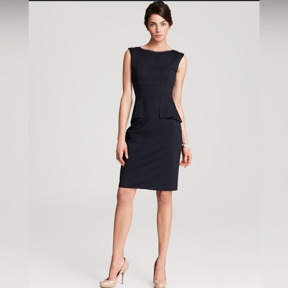 Elie Tahari Navy Midi Dress